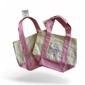 Trader Joe’s Pink and Cream Tote Bag NWT